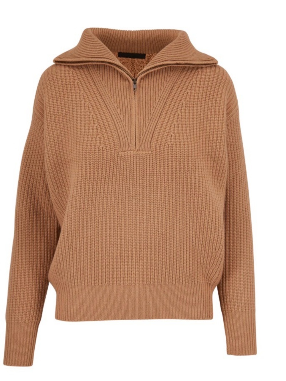 Tahari Women’s Half Zip Long Sleeves Collared Sweater - S